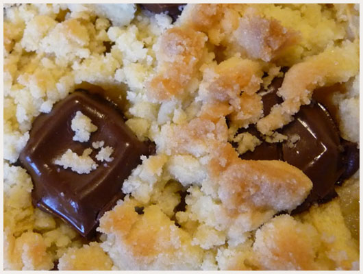Crumble aux pommes chocolat