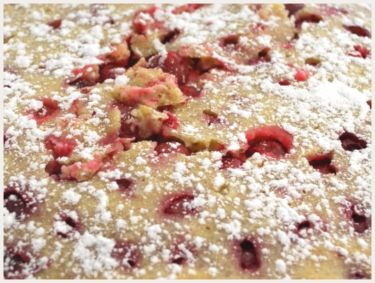 Gateau aux cerises congelées