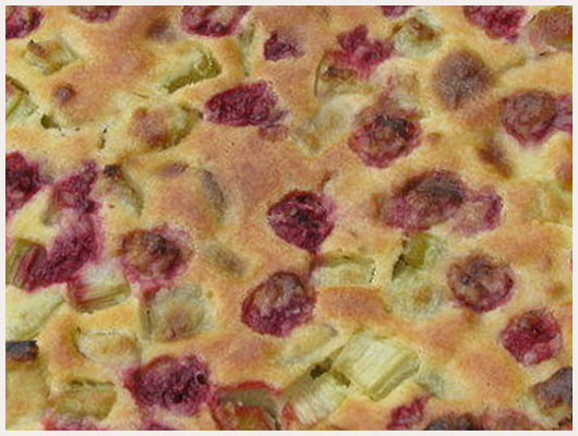 Tarte a la rhubarbe et framboise