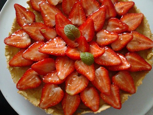 Tarte aux fraises amandes